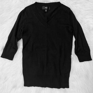 Massimo Classic Black V-Neck Sweater